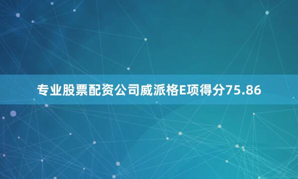 专业股票配资公司威派格E项得分75.86